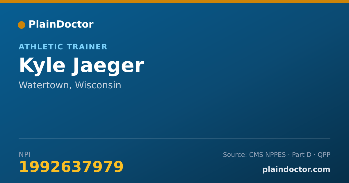 Shareable card for Kyle Jaeger - Athletic Trainer, Watertown, WI