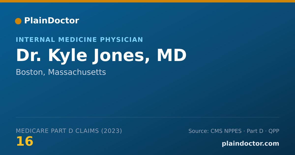 Shareable card for Kyle Jones, MD - Internal Medicine Physician, Boston, MA