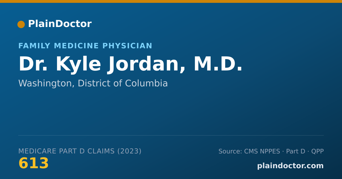 Shareable card for Kyle Jordan, M.D. - Family Medicine Physician, Washington, DC