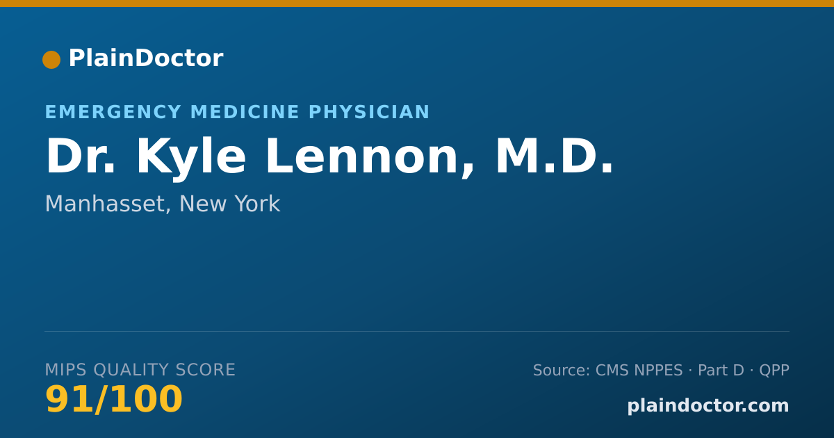 Shareable card for Kyle Lennon, M.D. - Emergency Medicine Physician, Manhasset, NY