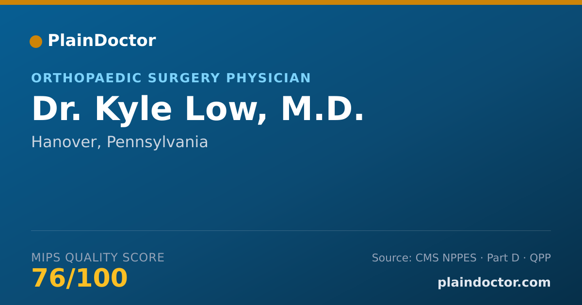 Shareable card for Kyle Low, M.D. - Orthopaedic Surgery Physician, Hanover, PA