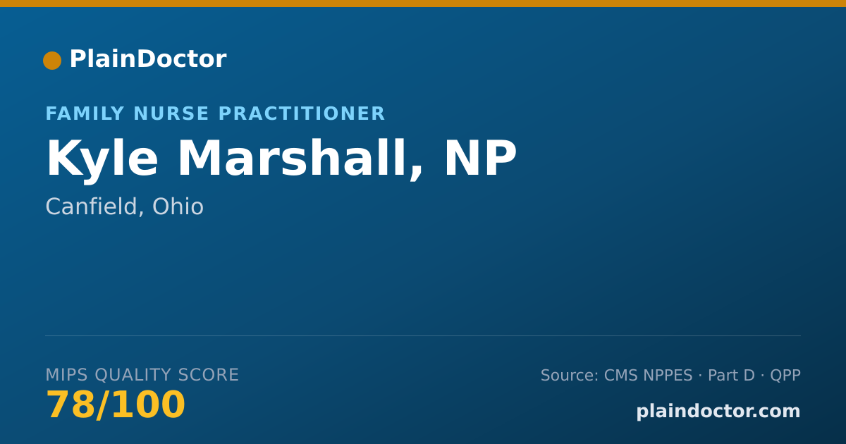 Shareable card for Kyle Marshall, NP - Family Nurse Practitioner, Canfield, OH