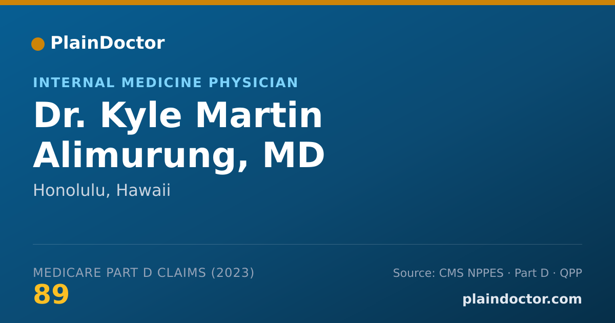 Shareable card for Kyle Martin Alimurung, MD - Internal Medicine Physician, Honolulu, HI