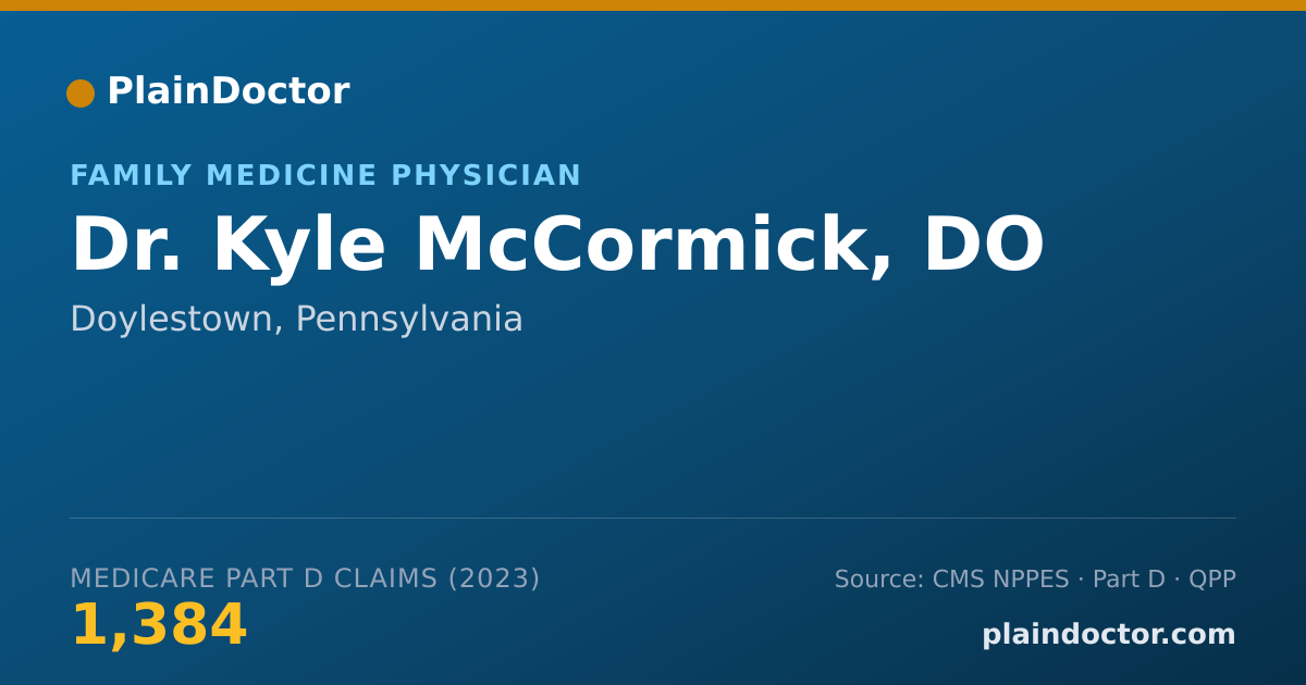 Shareable card for Kyle McCormick, DO - Family Medicine Physician, Doylestown, PA
