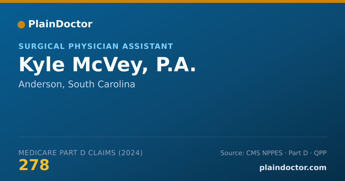 Shareable card for Kyle McVey, P.A. - Surgical Physician Assistant, Anderson, SC