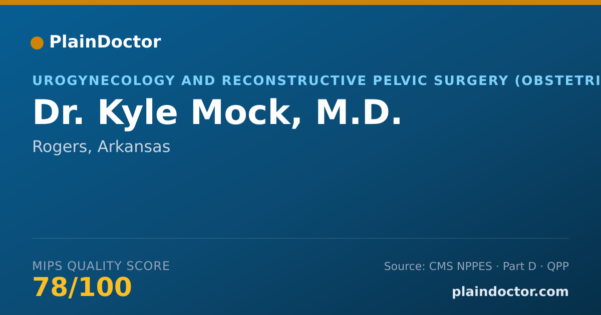 Shareable card for Kyle Mock, M.D. - Urogynecology and Reconstructive Pelvic Surgery (Obstetrics & Gynecology) Physician, Rogers, AR