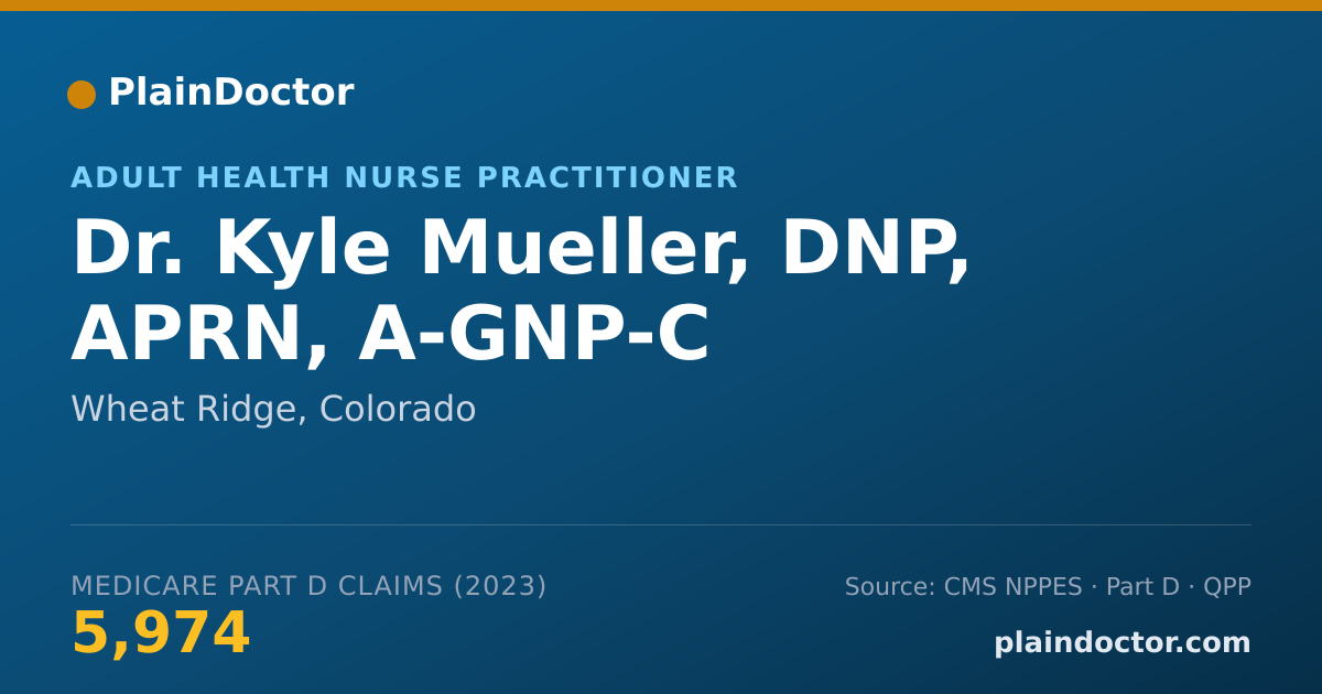 Shareable card for Kyle Mueller, DNP, APRN, A-GNP-C - Adult Health Nurse Practitioner, Wheat Ridge, CO