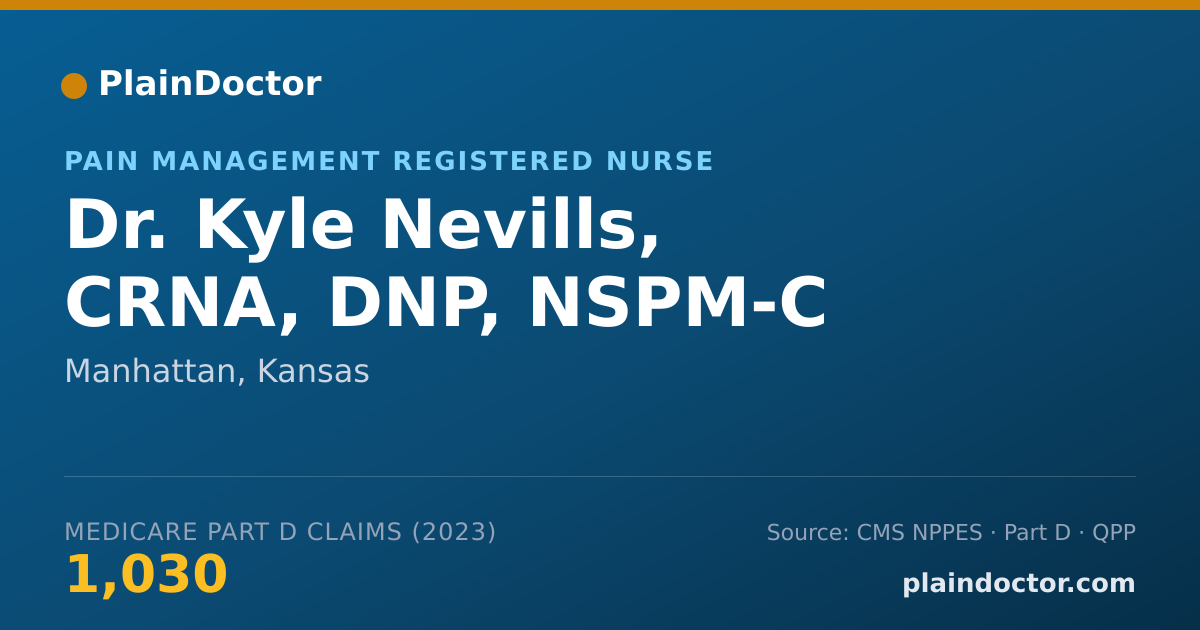 Shareable card for Kyle Nevills, CRNA, DNP, NSPM-C - Pain Management Registered Nurse, Manhattan, KS