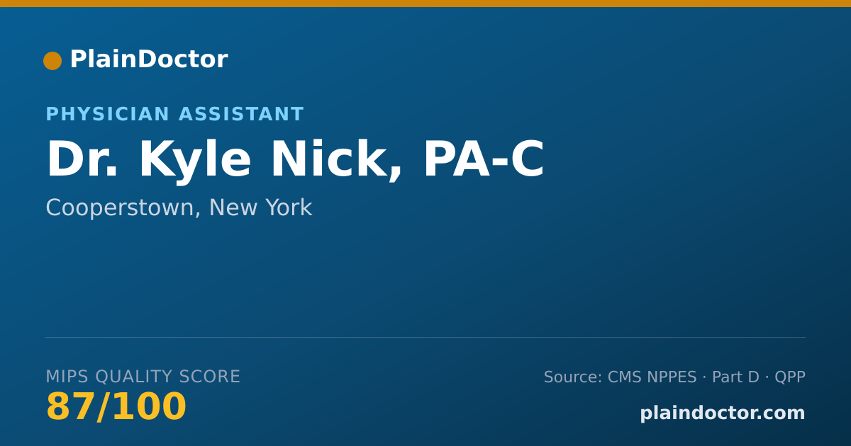 Shareable card for Kyle Nick, PA-C - Physician Assistant, Cooperstown, NY