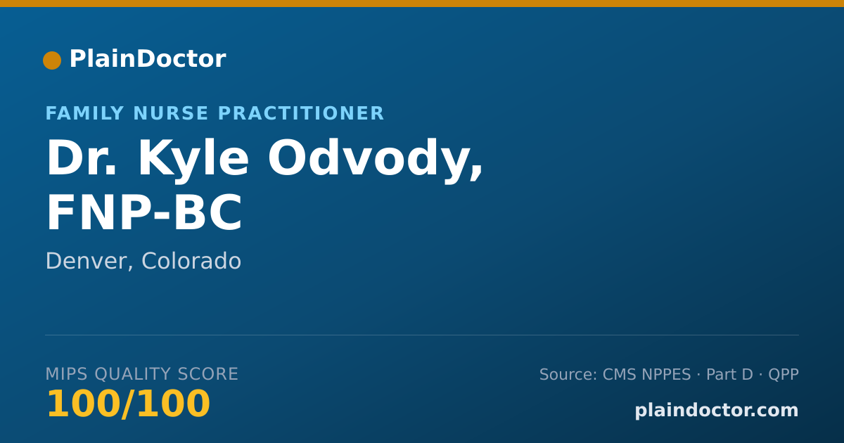 Shareable card for Kyle Odvody, FNP-BC - Family Nurse Practitioner, Denver, CO
