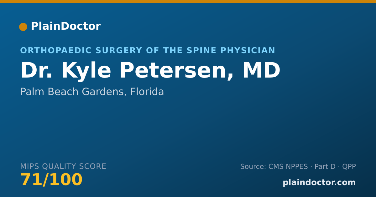 Shareable card for Kyle Petersen, MD - Orthopaedic Surgery of the Spine Physician, Palm Beach Gardens, FL