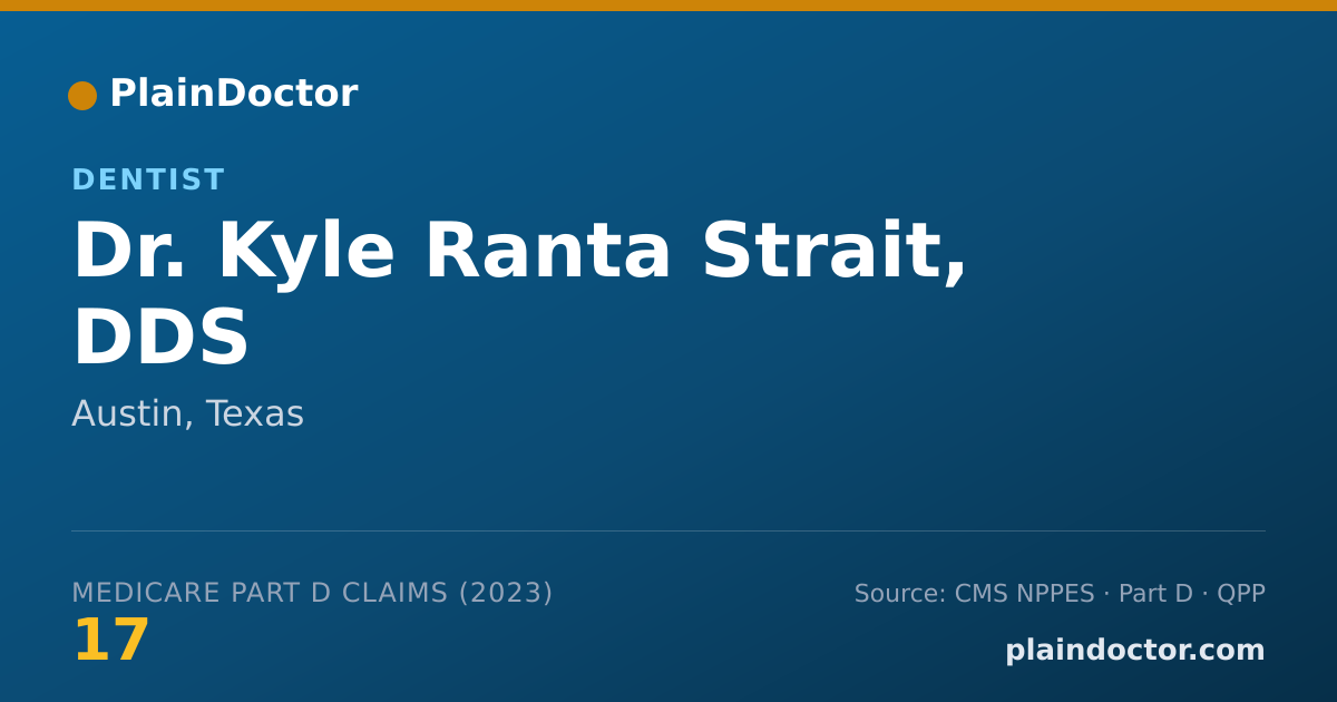 Shareable card for Kyle Ranta Strait, DDS - Dentist, Austin, TX