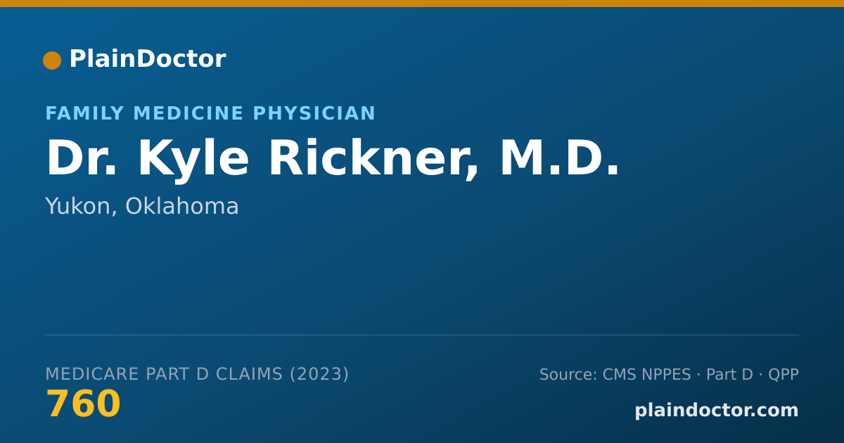 Shareable card for Kyle Rickner, M.D. - Family Medicine Physician, Yukon, OK
