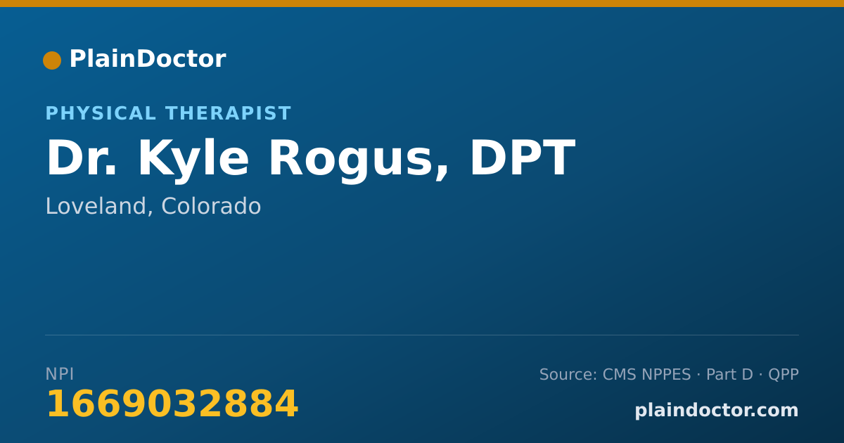 Shareable card for Kyle Rogus, DPT - Physical Therapist, Loveland, CO