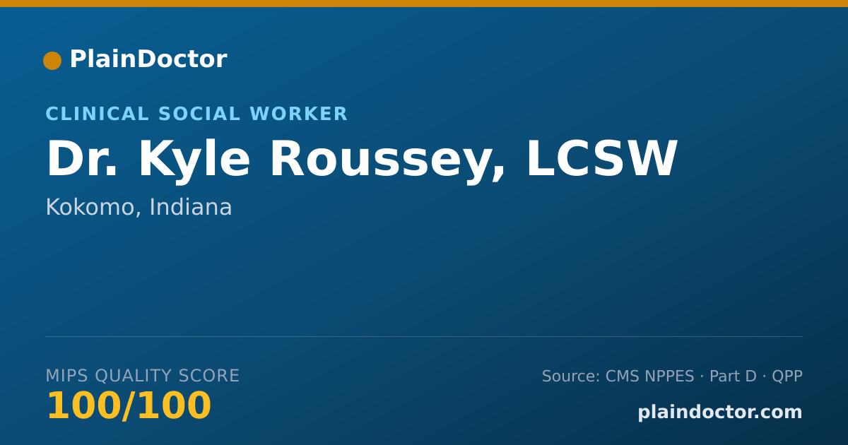 Shareable card for Kyle Roussey, LCSW - Clinical Social Worker, Kokomo, IN