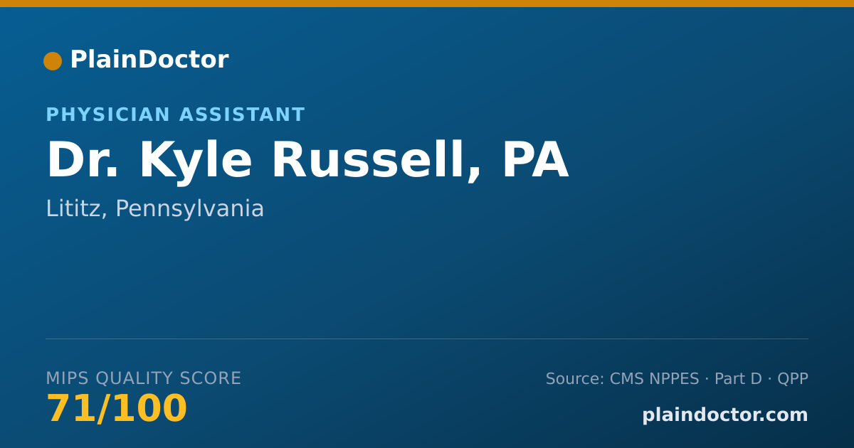 Shareable card for Kyle Russell, PA - Physician Assistant, Lititz, PA