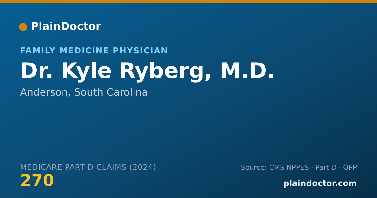 Shareable card for Kyle Ryberg, M.D. - Family Medicine Physician, Anderson, SC