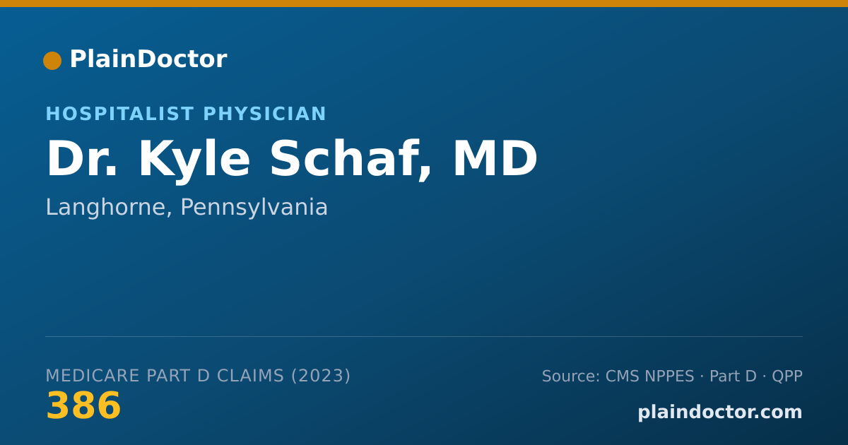 Shareable card for Kyle Schaf, MD - Hospitalist Physician, Langhorne, PA