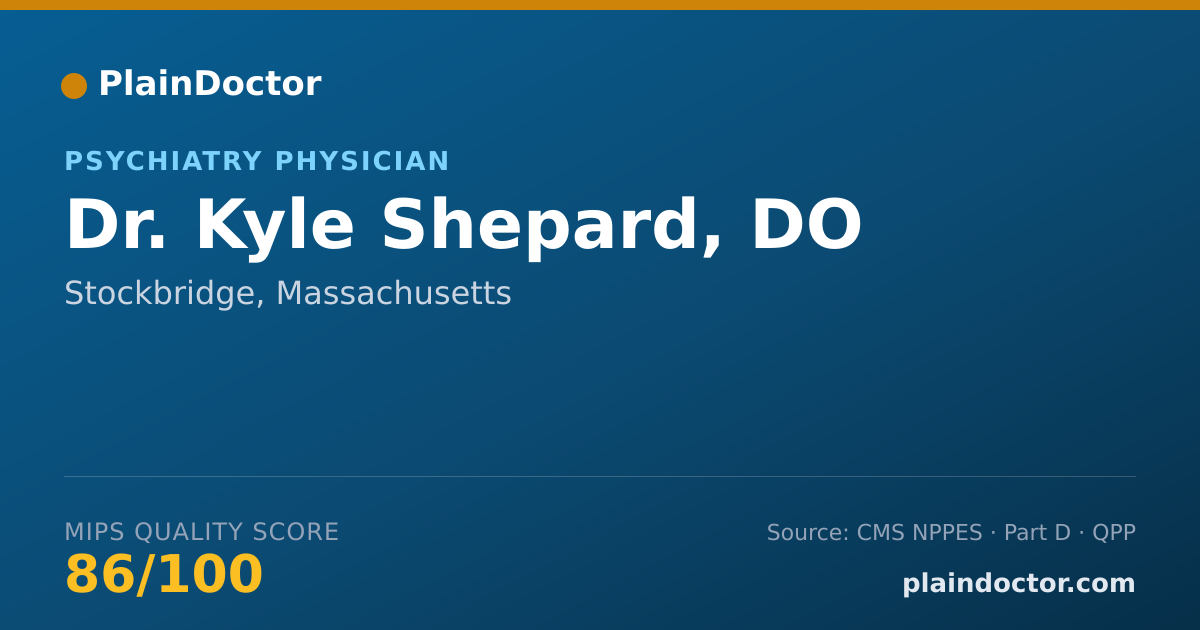 Shareable card for Kyle Shepard, DO - Psychiatry Physician, Stockbridge, MA