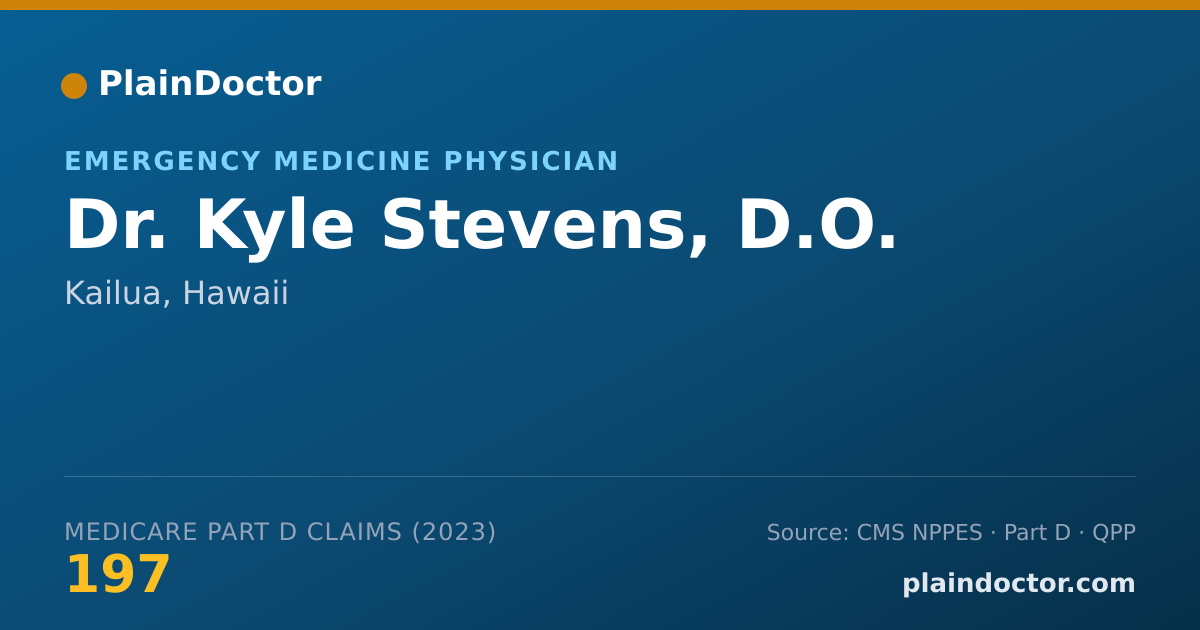 Shareable card for Kyle Stevens, D.O. - Emergency Medicine Physician, Kailua, HI