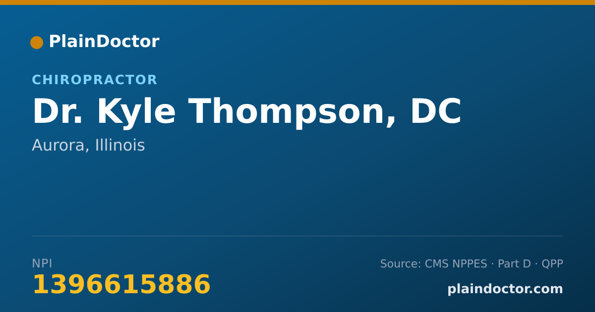Shareable card for Kyle Thompson, DC - Chiropractor, Aurora, IL