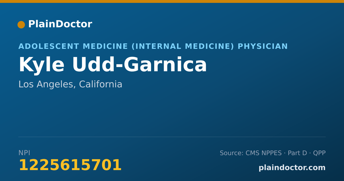 Shareable card for Kyle Udd-Garnica - Adolescent Medicine (Internal Medicine) Physician, Los Angeles, CA
