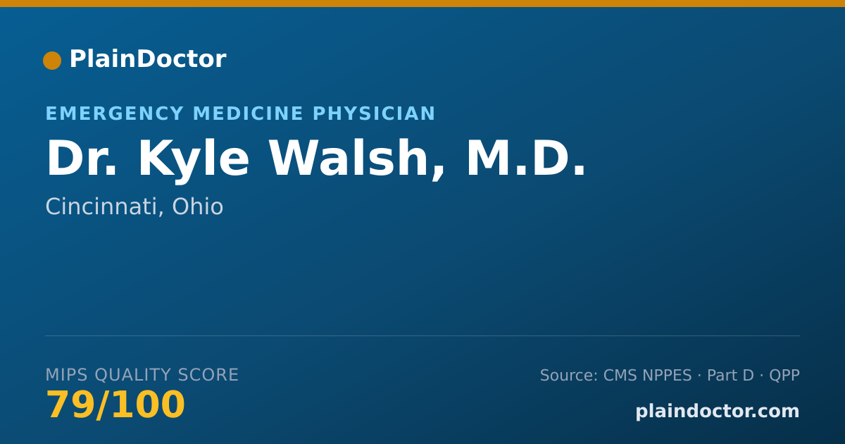 Shareable card for Kyle Walsh, M.D. - Emergency Medicine Physician, Cincinnati, OH