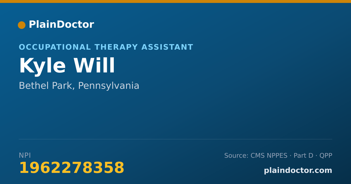 Shareable card for Kyle Will - Occupational Therapy Assistant, Bethel Park, PA