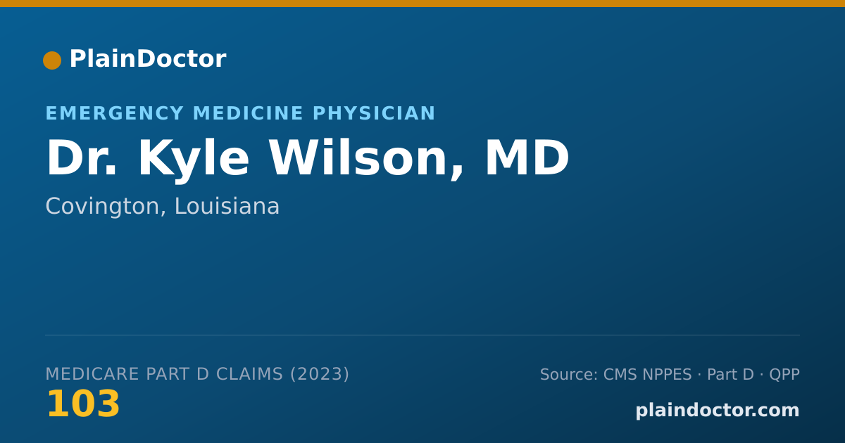Shareable card for Kyle Wilson, MD - Emergency Medicine Physician, Covington, LA