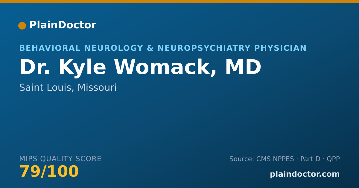 Shareable card for Kyle Womack, MD - Behavioral Neurology & Neuropsychiatry Physician, Saint Louis, MO