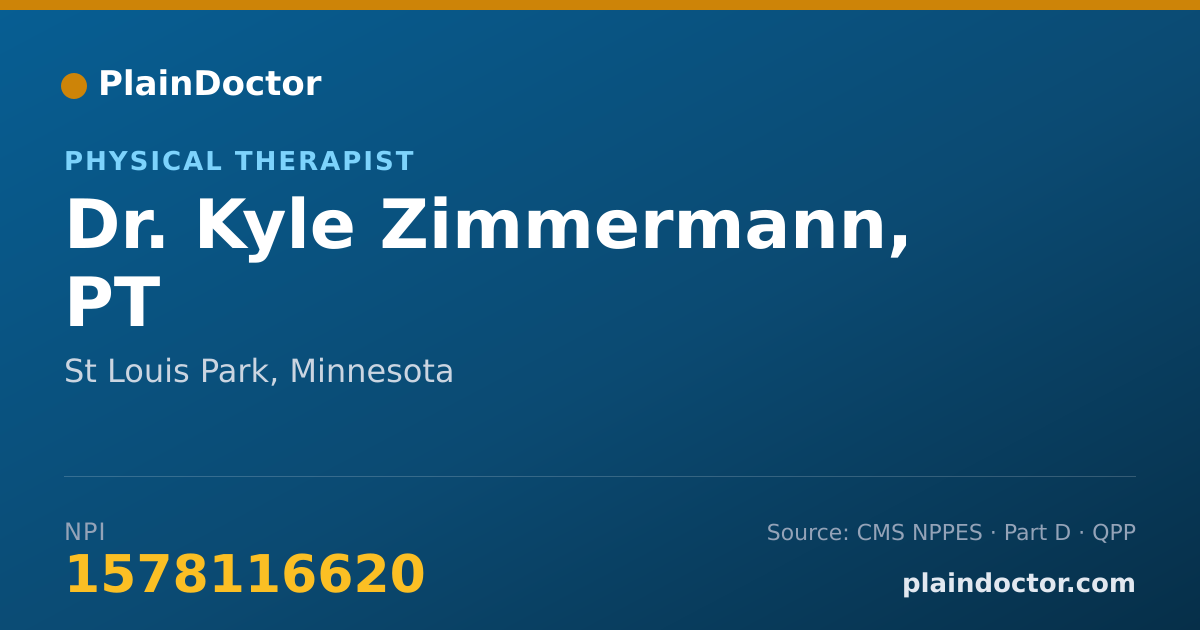 Shareable card for Kyle Zimmermann, PT - Physical Therapist, St Louis Park, MN