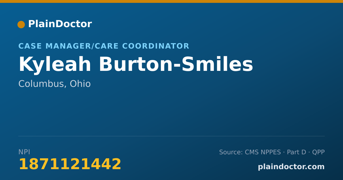 Shareable card for Kyleah Burton-Smiles - Case Manager/Care Coordinator, Columbus, OH