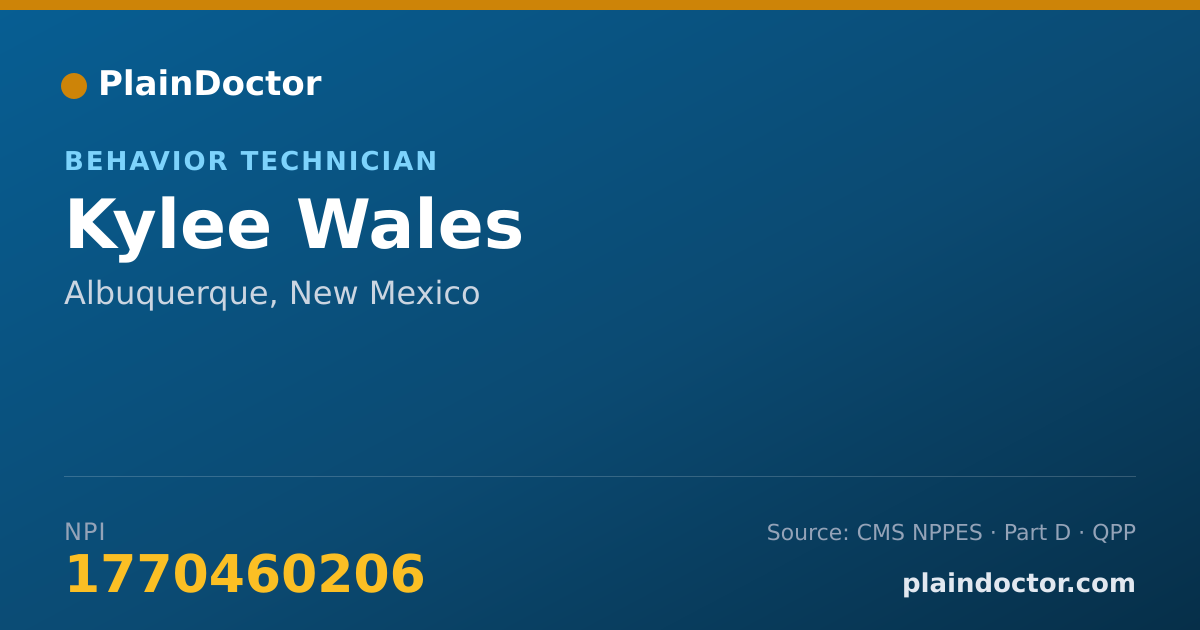 Shareable card for Kylee Wales - Behavior Technician, Albuquerque, NM