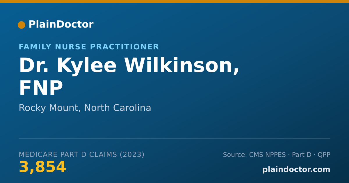 Shareable card for Kylee Wilkinson, FNP - Family Nurse Practitioner, Rocky Mount, NC