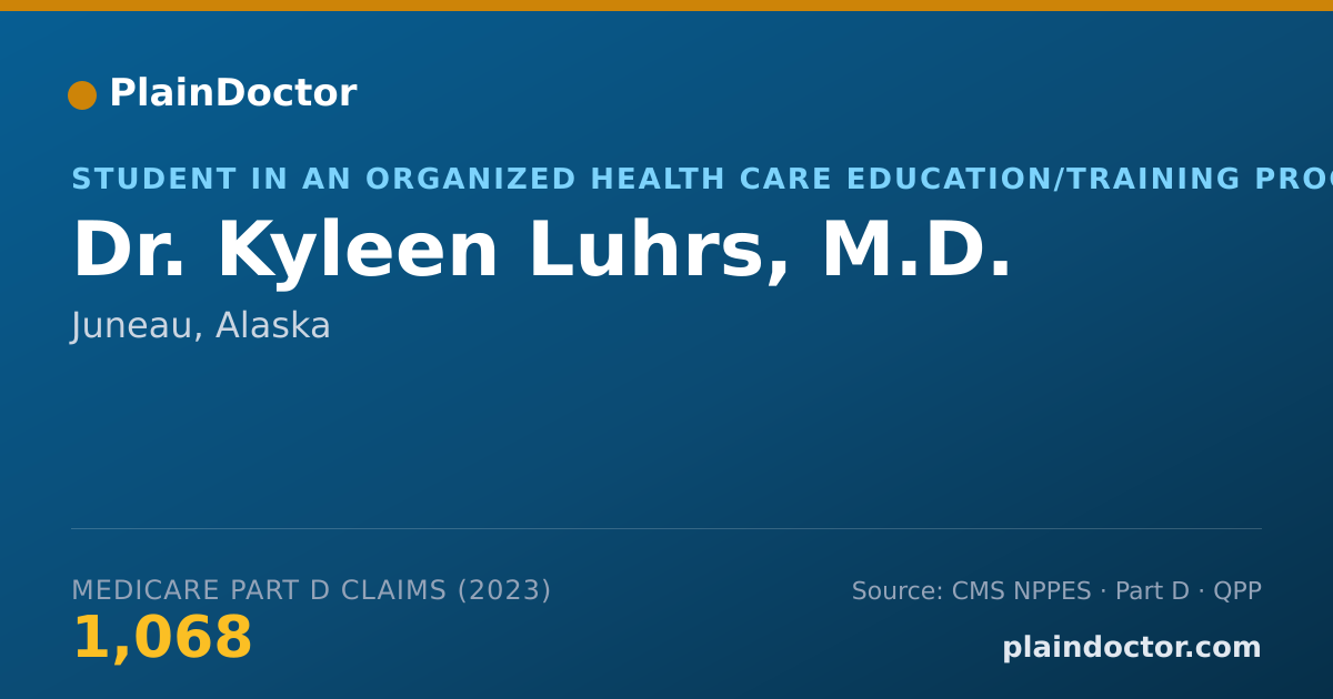 Shareable card for Kyleen Luhrs, M.D. - Student in an Organized Health Care Education/Training Program, Juneau, AK