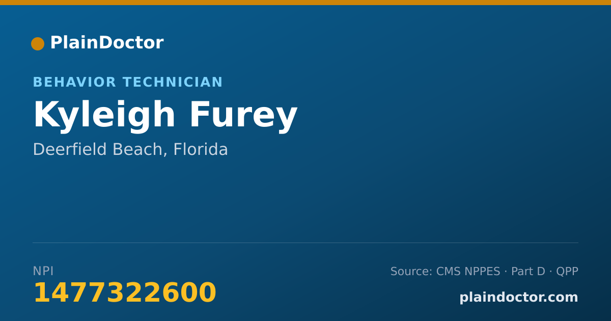 Shareable card for Kyleigh Furey - Behavior Technician, Deerfield Beach, FL