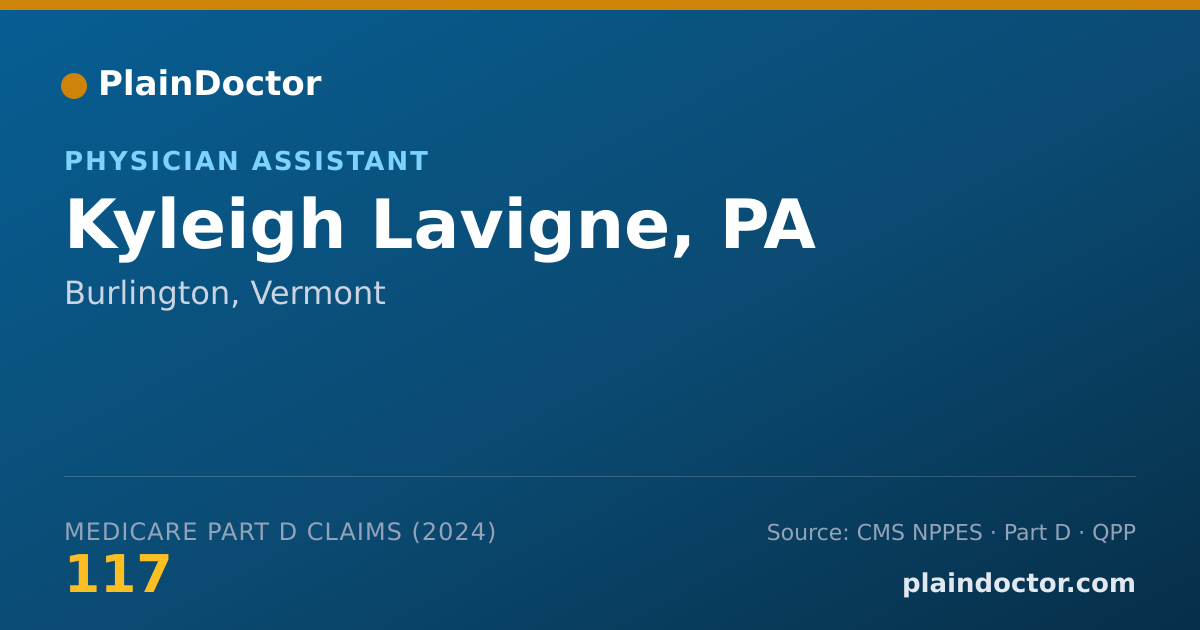 Shareable card for Kyleigh Lavigne, PA - Physician Assistant, Burlington, VT