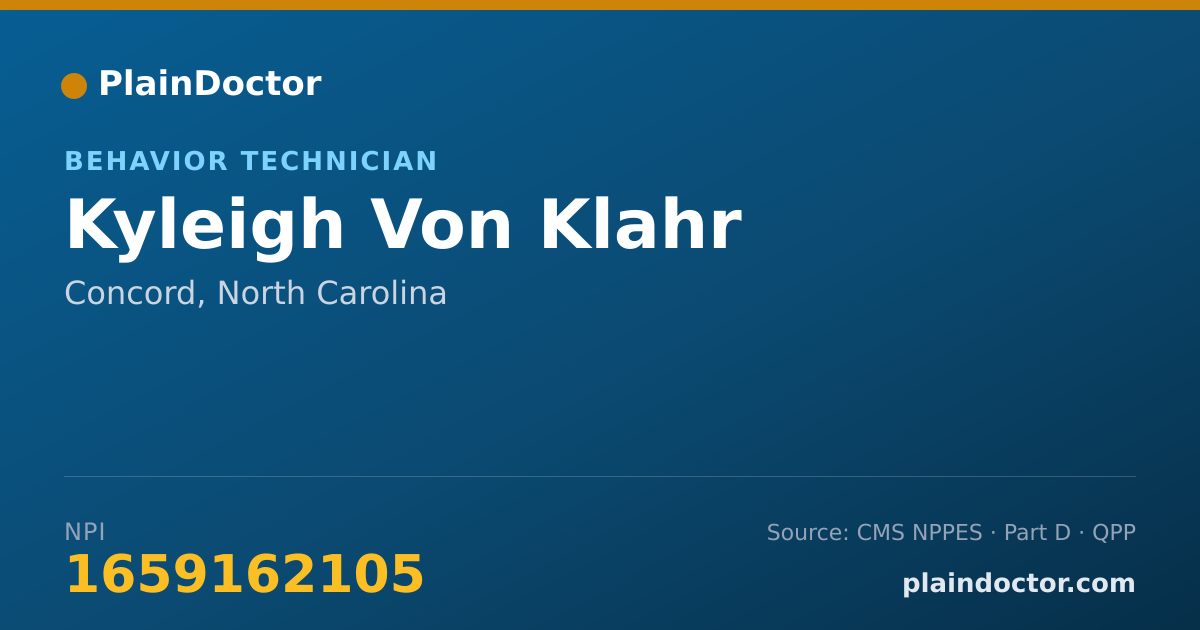 Shareable card for Kyleigh Von Klahr - Behavior Technician, Concord, NC