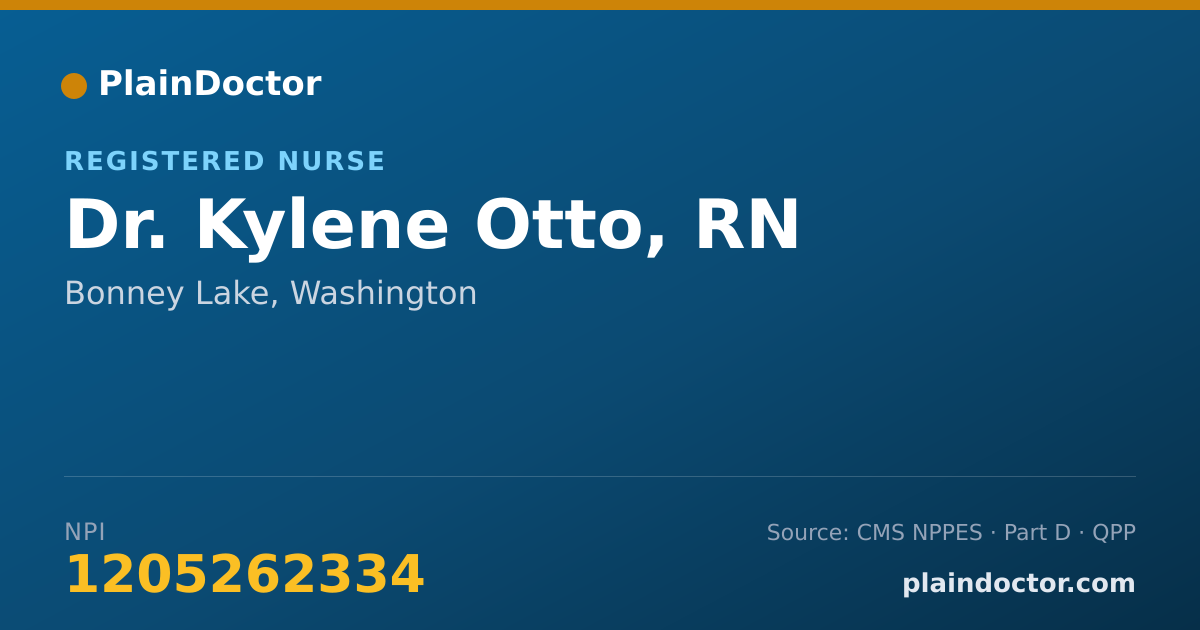 Shareable card for Kylene Otto, RN - Registered Nurse, Bonney Lake, WA