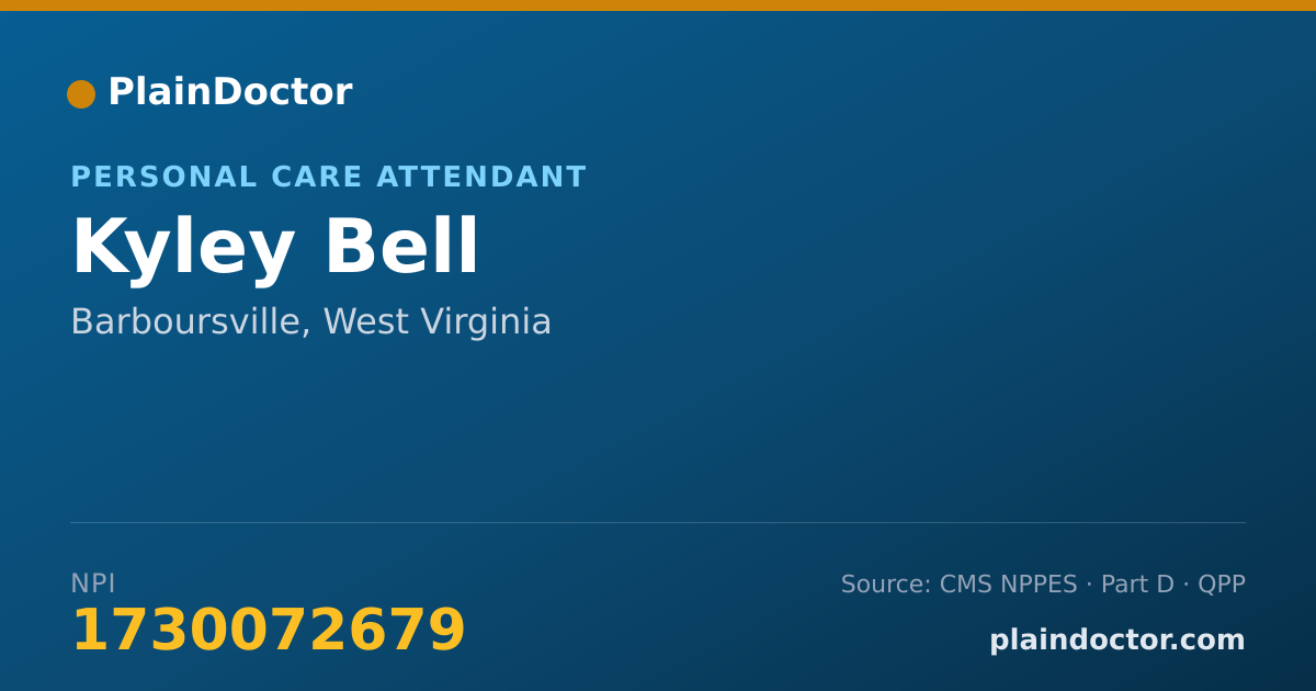 Shareable card for Kyley Bell - Personal Care Attendant, Barboursville, WV