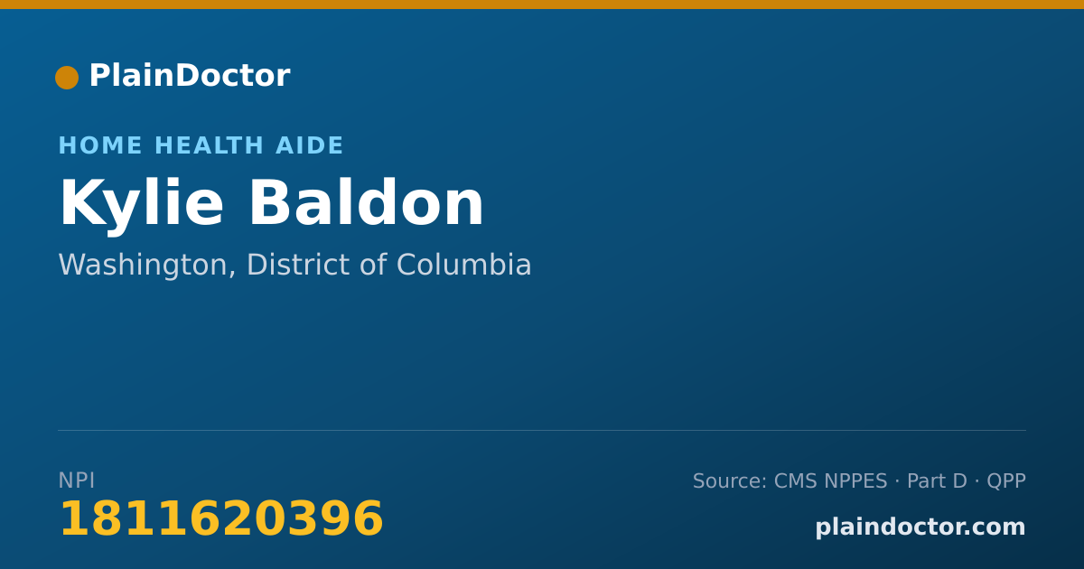 Shareable card for Kylie Baldon - Home Health Aide, Washington, DC
