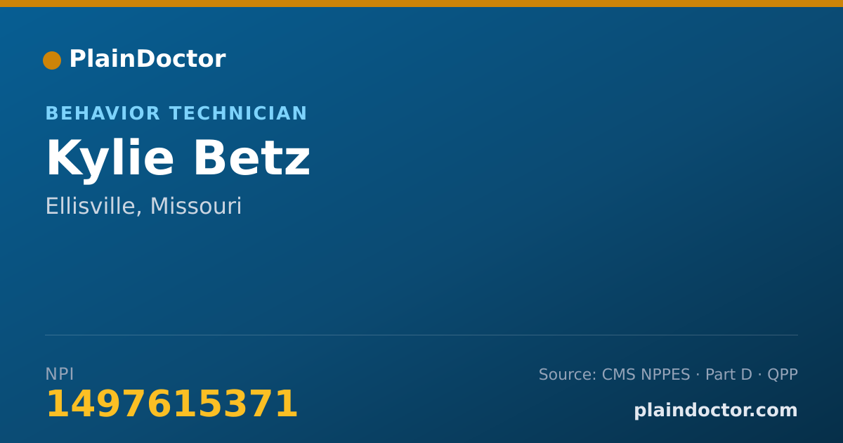 Shareable card for Kylie Betz - Behavior Technician, Ellisville, MO
