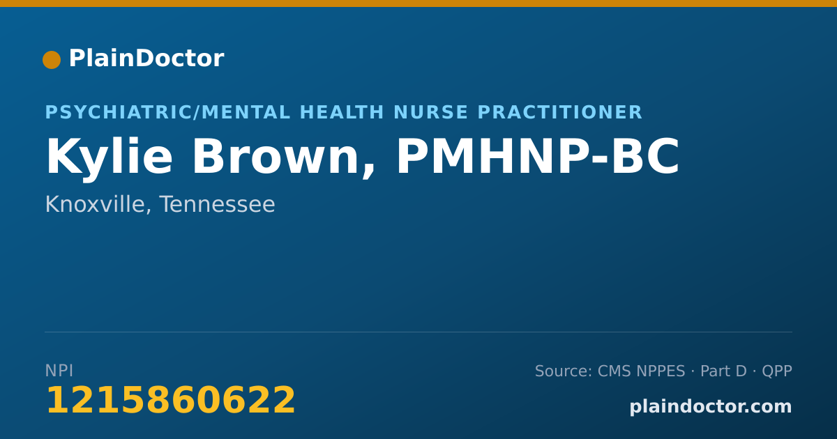 Shareable card for Kylie Brown, PMHNP-BC - Psychiatric/Mental Health Nurse Practitioner, Knoxville, TN