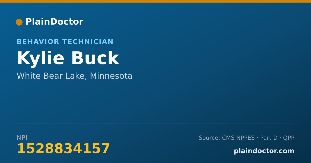 Shareable card for Kylie Buck - Behavior Technician, White Bear Lake, MN
