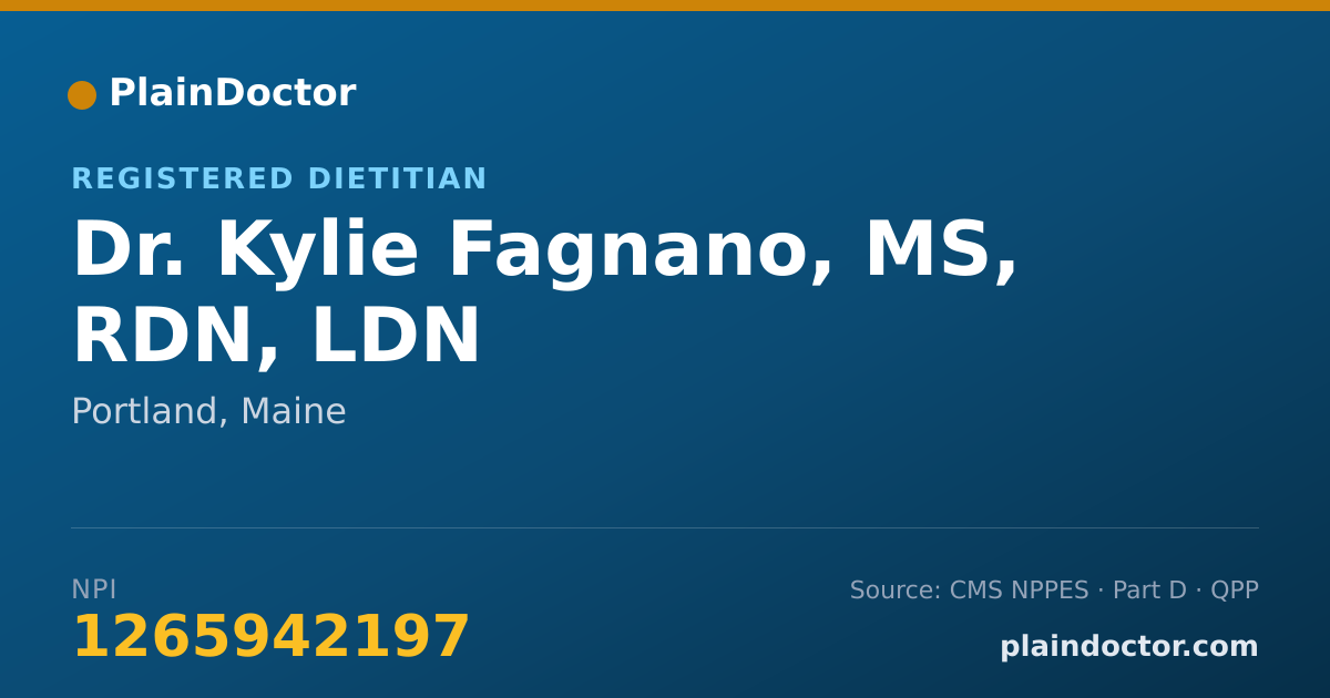 Shareable card for Kylie Fagnano, MS, RDN, LDN - Registered Dietitian, Portland, ME