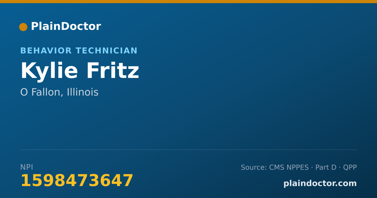 Shareable card for Kylie Fritz - Behavior Technician, O Fallon, IL