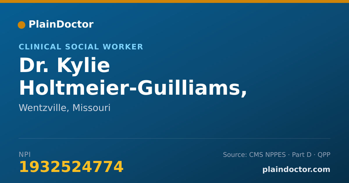 Shareable card for Kylie Holtmeier-Guilliams, LCSW, MSW, CCDP - Clinical Social Worker, Wentzville, MO