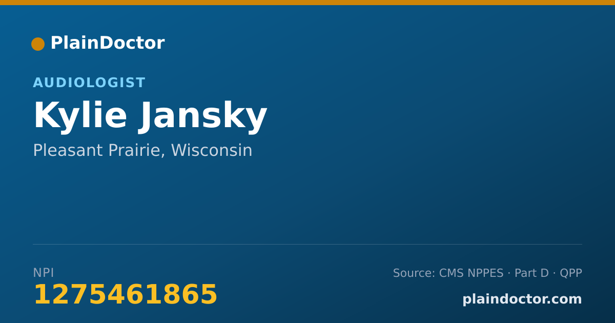 Shareable card for Kylie Jansky - Audiologist, Pleasant Prairie, WI
