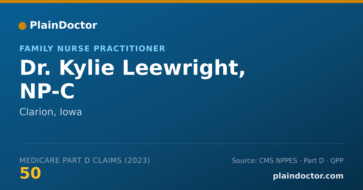 Shareable card for Kylie Leewright, NP-C - Family Nurse Practitioner, Clarion, IA