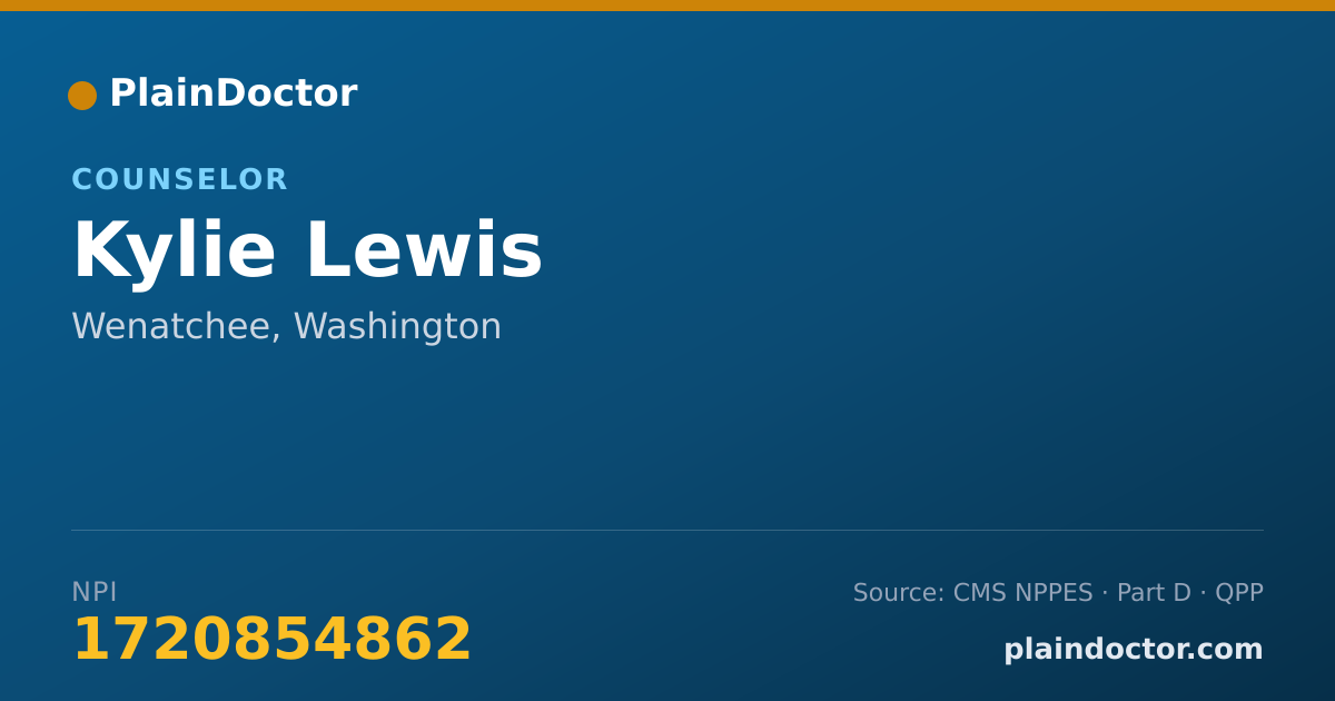 Shareable card for Kylie Lewis - Counselor, Wenatchee, WA